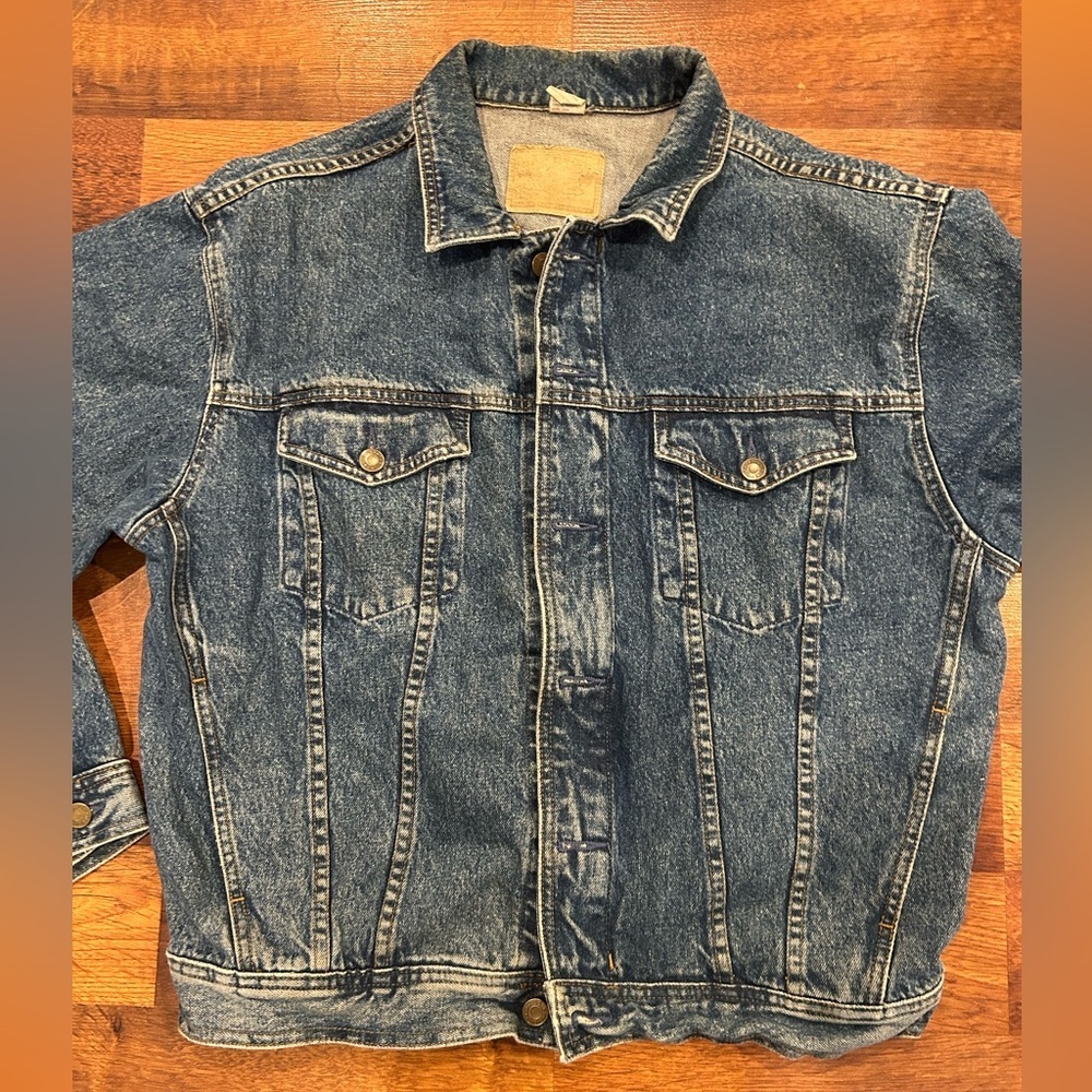 Vintage GAP Denim Zip Up Button Jean Jacket Men's Medium Made in Hong Kong